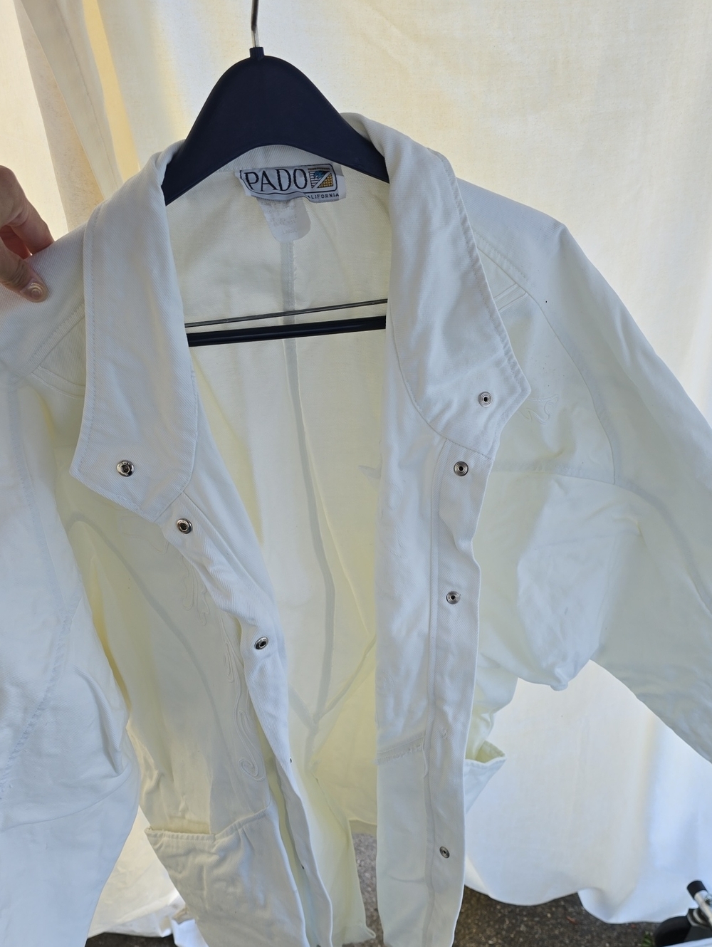 White Women's Jean Jacket with Snap Front Vintage